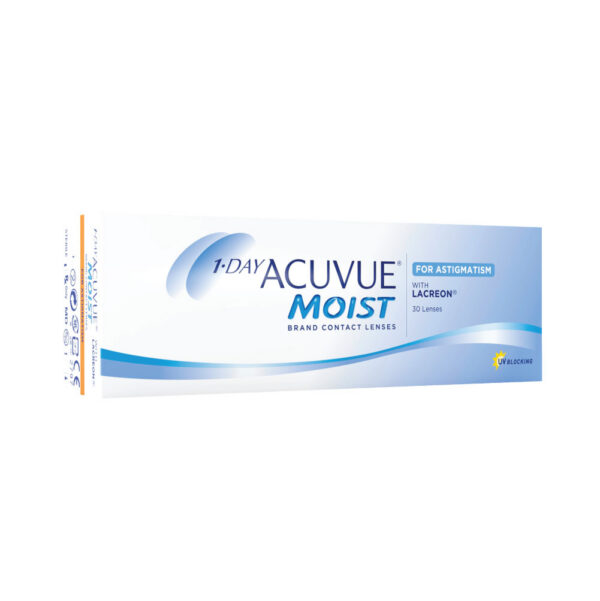 1 DAY ACUVUE MOIST for Astigmatism – ühepäevased toorilised läätsed astigmatismi korrigeerimiseks