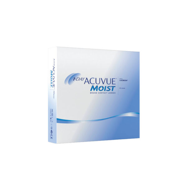 ACUVUE-Packshot-MOIST-90p-EU-Right-Transparent 1 DAY ACUVUE MOIST 9.0 – päevased kontaktläätsed 90 tk karbis