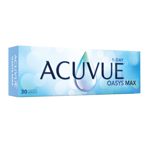 ACUVUE-Packshot-OASYS-MAX-1-Day-Sphere-30pk-RX_Minus_OL_LEFT_NO_UV-Transparent 1 DAY ACUVUE OASYS MAX – ühepäevased kontaktläätsed aktiivsele kandjale