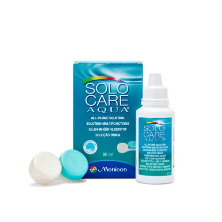 Läätsehooldusvedelik SoloCare Aqua 90 ml – pehmetele kontaktläätsedele